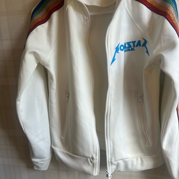 Halfheart polyester zip-up Rockstar jacket with rainbow sleeves 🌈 Small - Picture 7 of 7